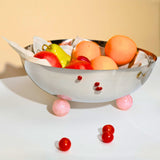 Salad Bowl with Light Pink Feet
