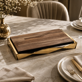 Gold Tray w/ Wood Cutting Board