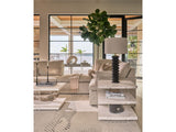 St. Kitts End Table – White Sand with Acrylic Legs