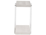 St. Kitts Accent Table – White Sand with Acrylic Legs