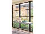 Vineyard Haven Console Table – Blue Seagrass with Acrylic Legs
