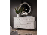 Solstice Starburst Mirror – White Cast Aluminum & Steel, 38"