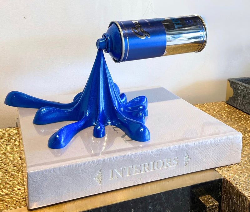 Chrome Blue - Spray Can Sculpture