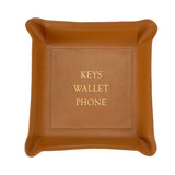 Leather Valet Tray - Tan