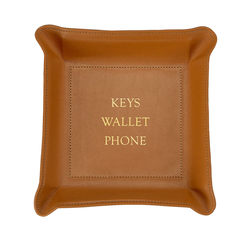 Leather Valet Tray - Tan