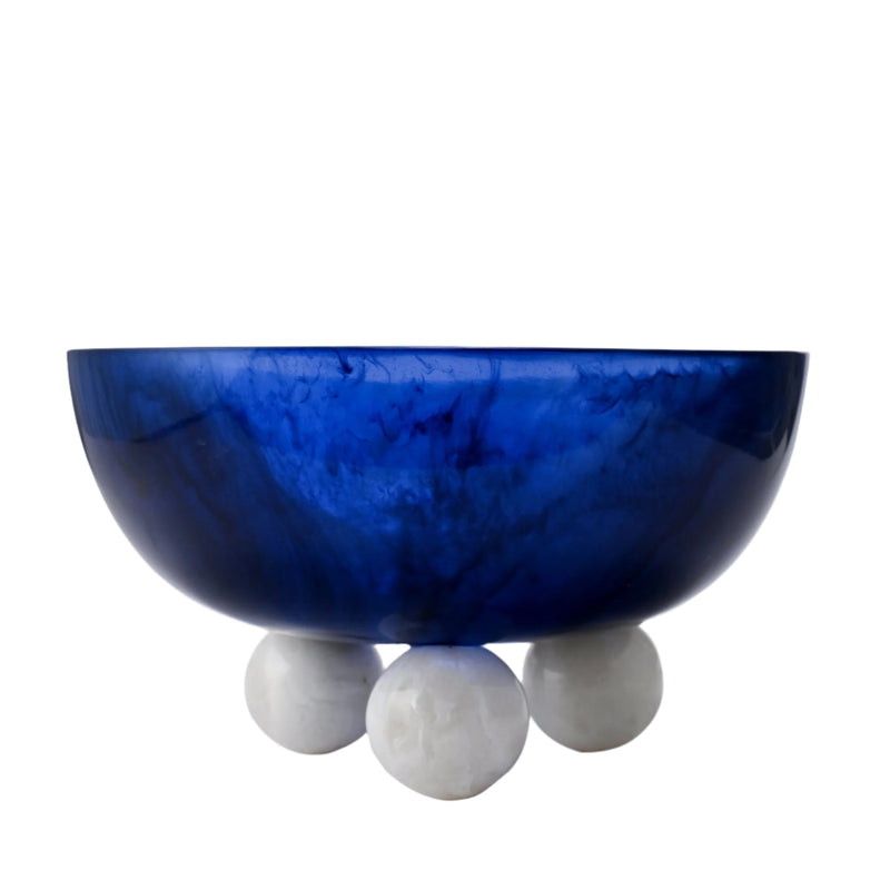 Allure Large Bowl - Azure Bowl/White Balls