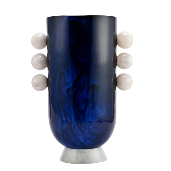 Allure Vase - Azure with Snow Ball Handle
