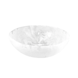 Clear glass bowl on a white background