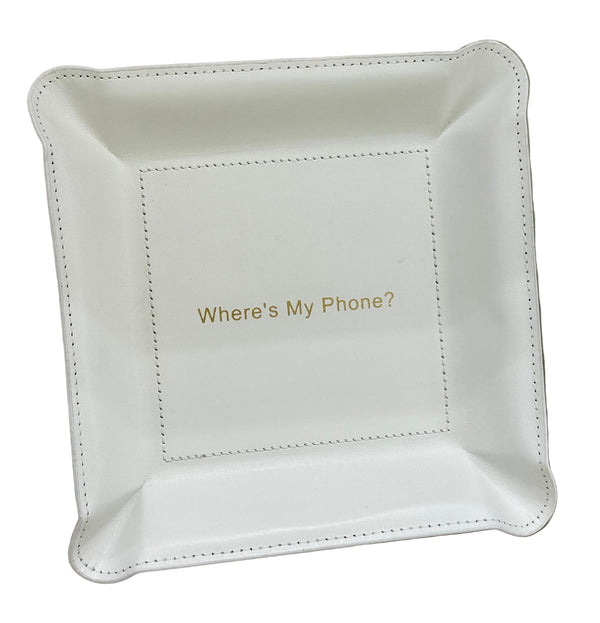 Vam Ivory - "Where's My Phone" Leather Valet Tray