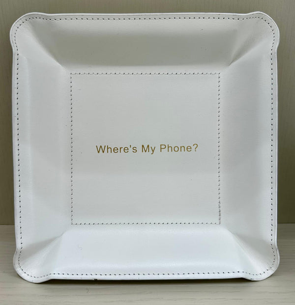 Vam Ivory - "Where's My Phone" Leather Valet Tray