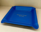 Blue Leather Valet Tray - " Important Things Go Here"