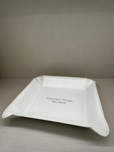 Ivory Leather Valet Tray - "Important Things Go Here"