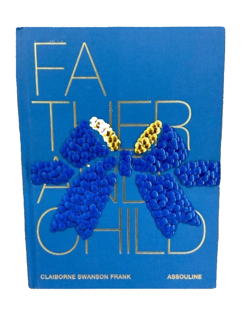 Father & Child w\Blue and Gold Bow