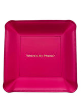 Pink Leather Valet Tray - "Where Is My Phone?"