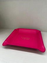 Pink Leather Valet Tray - "If I Were Keys, I'd Be Here"
