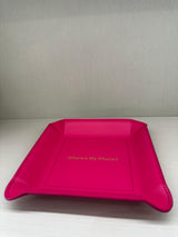 Pink Leather Valet Tray - "Where Is My Phone?"