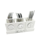 FORK, SPOON & KNIFE HOLDER White Marble