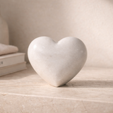 White Marble Heart 5"