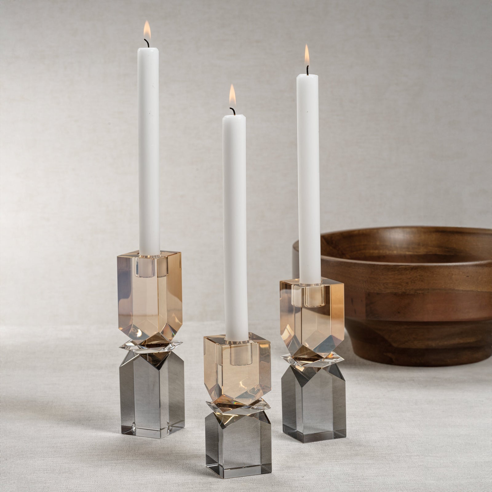 Two-Tone Crystal Candle Holder - Short – Level