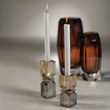 Two-Tone Crystal Candle Holder - Short