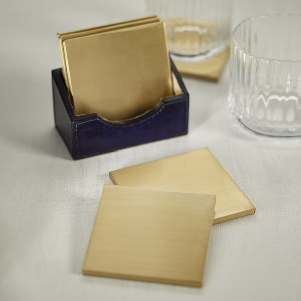 Set of 6 Coasters with Holder