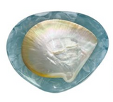 ROUND CAVIAR DISH -ICE BLUE