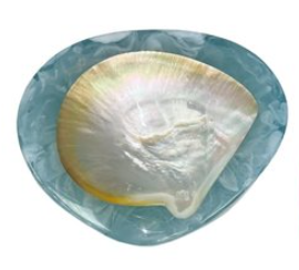 ROUND CAVIAR DISH -ICE BLUE