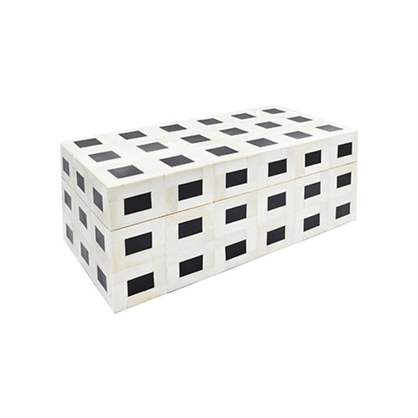 Black-White Checkered Box LG