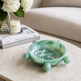 Large Teal Resin Bubble Bowl
