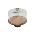 Wood & Glass Cake Plate