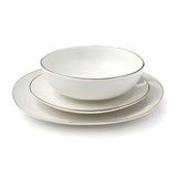 ANDOVER WHITE WITH GOLD BAND 12 PC
