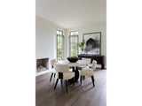 Loleta Side Dining Chair – Walnut & Brass Accent