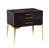 Stiletto Bedside Table-Black Hair-on-Hide