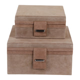 GILBOA TAN SUEDE BOXES