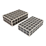 Etched Squares Resin Boxes