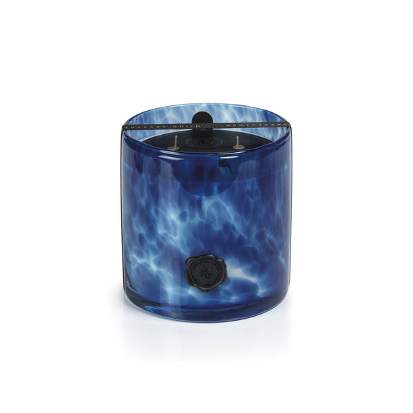 AG Dark Blue Glass Three Wick Candle Jar