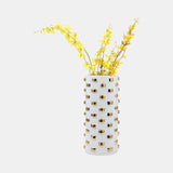 Cylinder Vase, White/gold