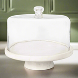 Marble Footed Cake Stand With Dome