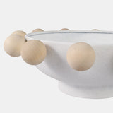 Bowl With Large Wooden Knobs