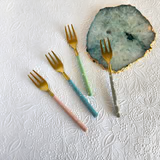 4 Piece Gold Cake Fork Set