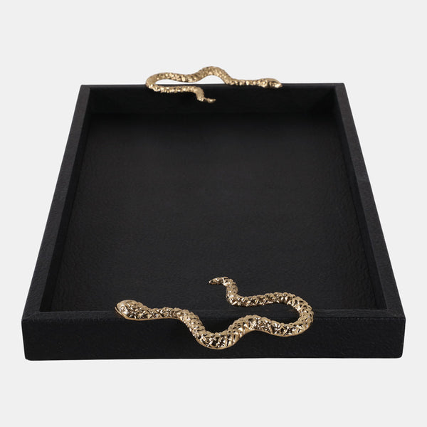 Faux Leather Snake Tray