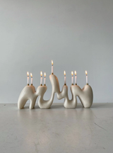 Menorah Sculpture - Cream
