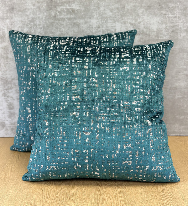 Italian Teal Cut Velvet