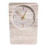 Marble Clock With Brass Details - Beige