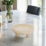 Travertine Footed Bowl