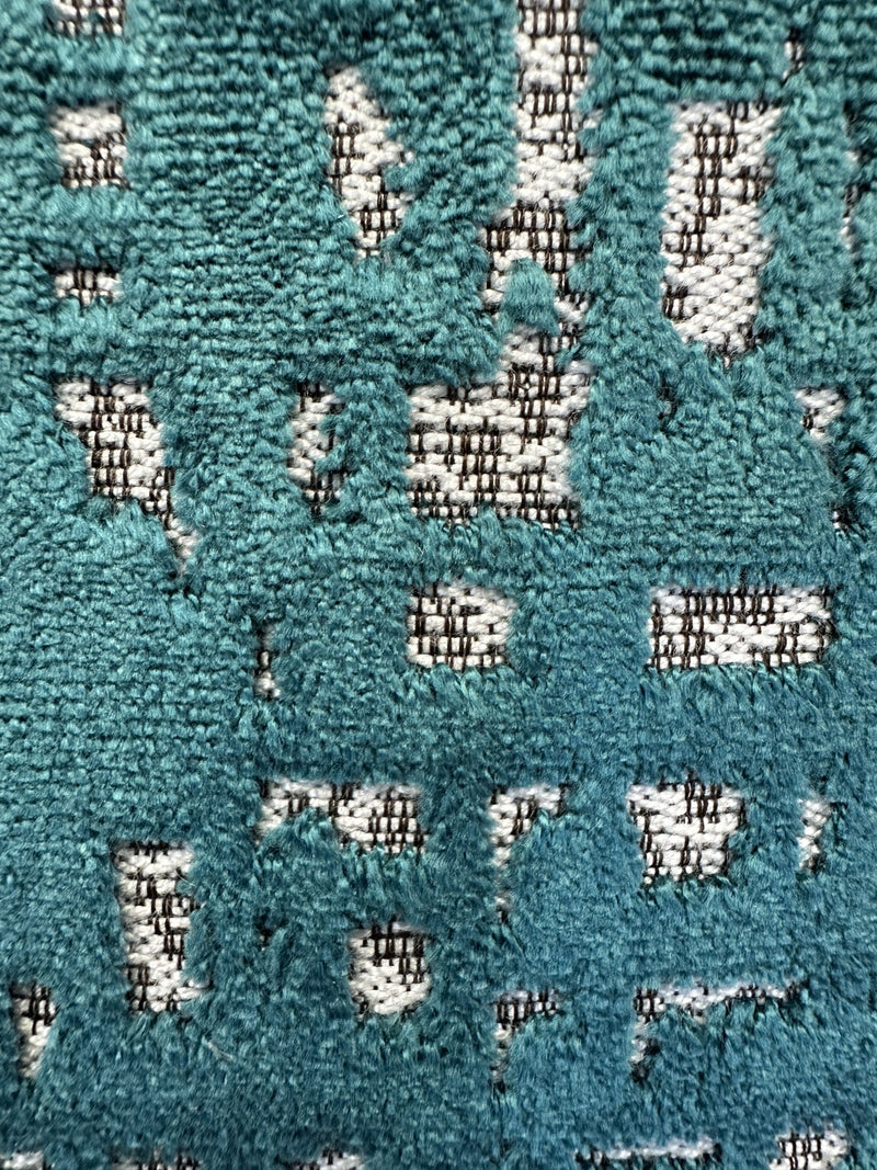 Italian Teal Cut Velvet
