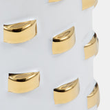Cylinder Vase, White/gold