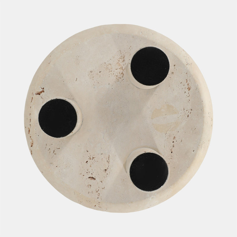 Travertine Footed Bowl
