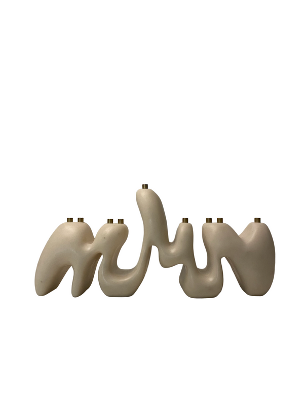 Menorah Sculpture - Cream