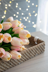 Faux Tulip 9-Stem Bundle - Pink